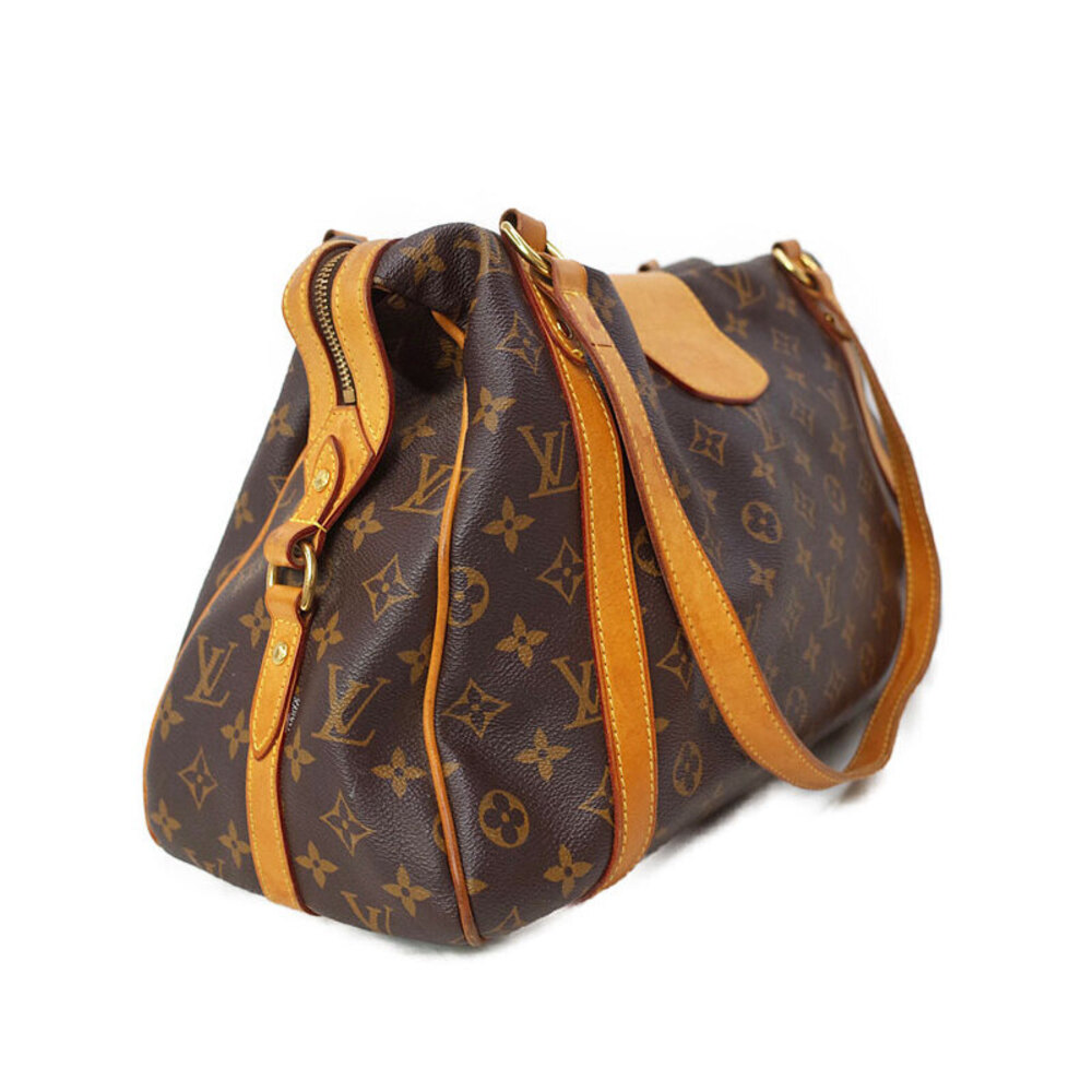 Louis Vuitton Monogram Bag Shoulder Leather Brown Stresa